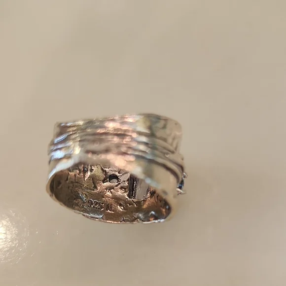 Unique Sterling Silver Ring with Clear Stones..Silver Prices Are Skyrocketing! - Picture 6 of 8